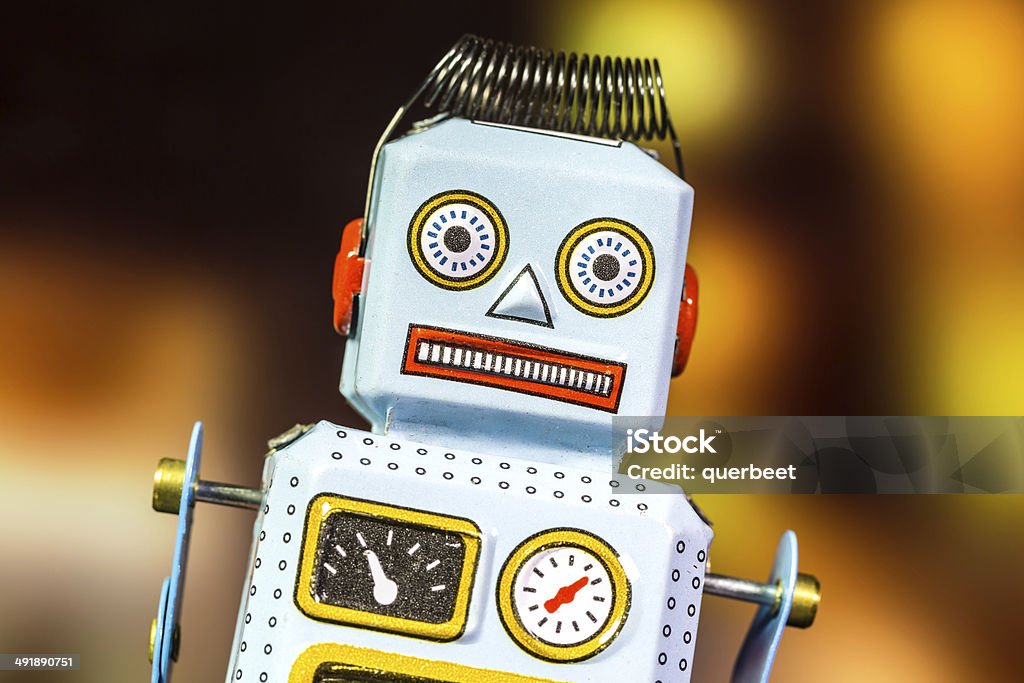 Retro tin Roboter - Lizenzfrei Aufziehspielzeug Stock-Foto