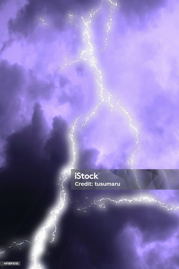 Tempestade de relâmpagos - Foto de stock de Flash - Técnica de iluminação royalty-free