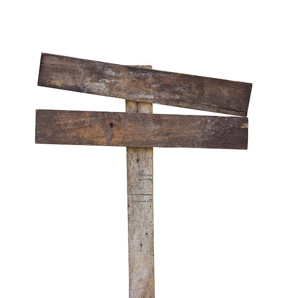 istock Old wooden sign isolated on a white background 491891145