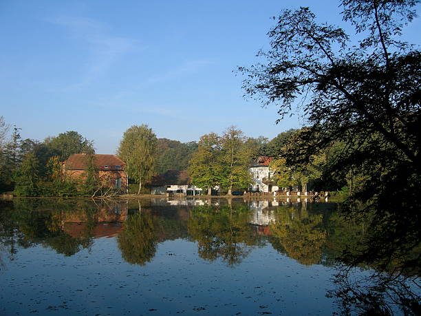 House on the water stock photo