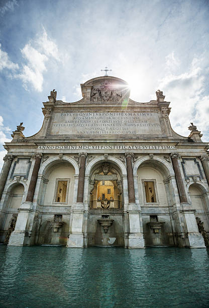 fontana dell'acqua paola w janiculum hill w rzymie - janiculum zdjęcia i obrazy z banku zdjęć