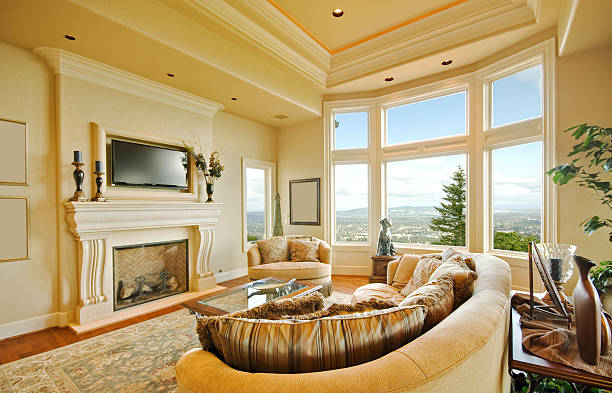 istock Living Room in Luxury Home 491894343