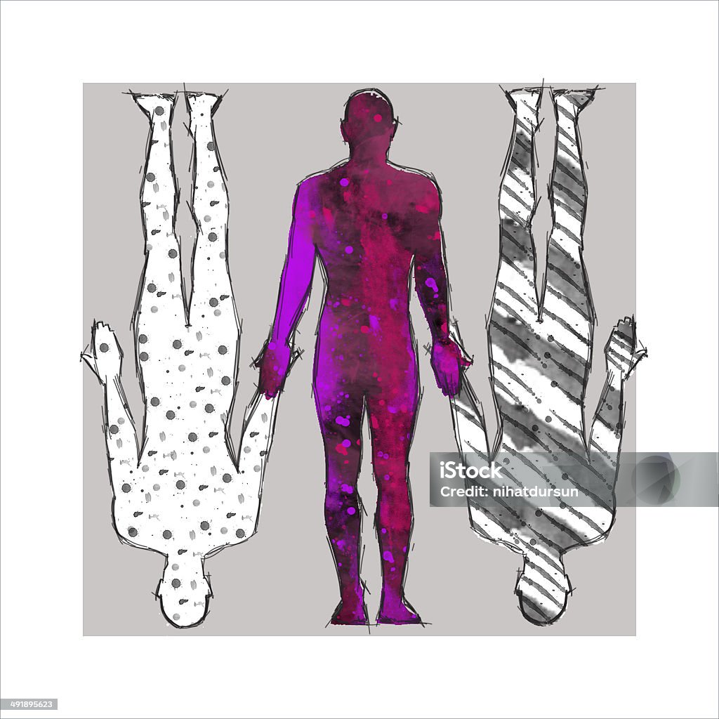 Menschliche torsos und Beine abstrakt design - Lizenzfrei Abwarten Stock-Foto