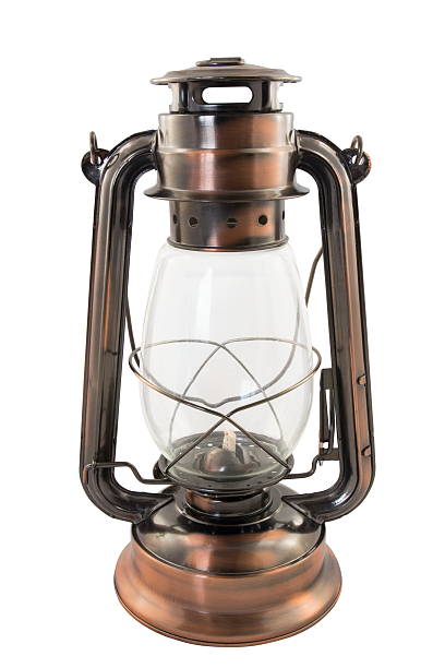 istock Old oil lamp on white 491895753