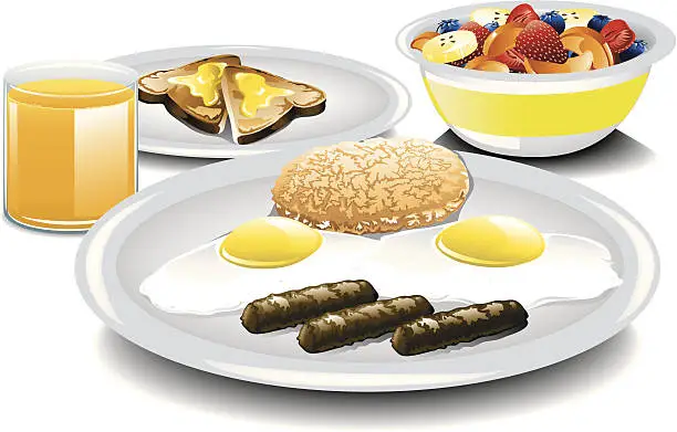 Vector illustration of Complete Breakfast