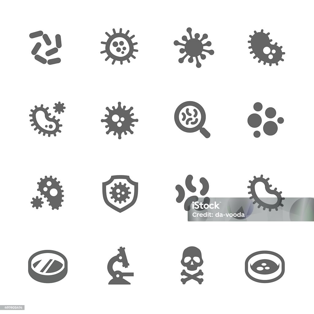 Iconos de bacterias - arte vectorial de Ícono libre de derechos