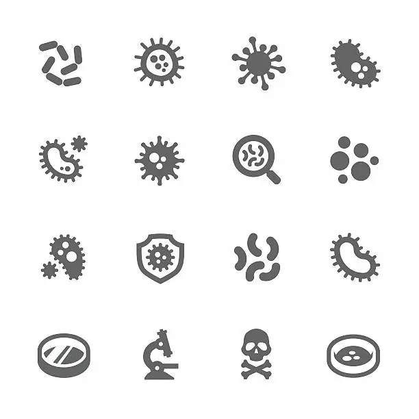 Vector illustration of Bacteria Icons