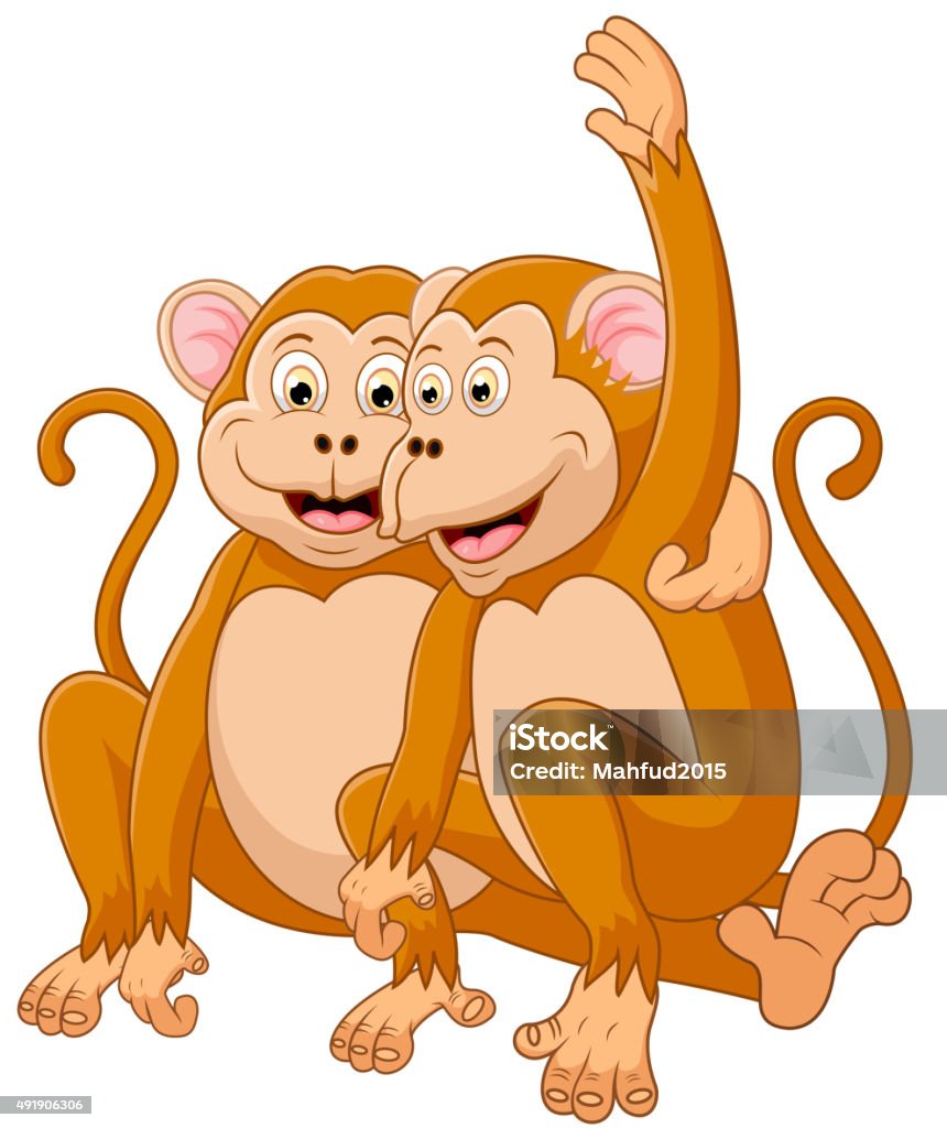 Hai Con Khỉ Hoạt Hình Thư Giãn Hình minh họa Sẵn có - Tải xuống ...