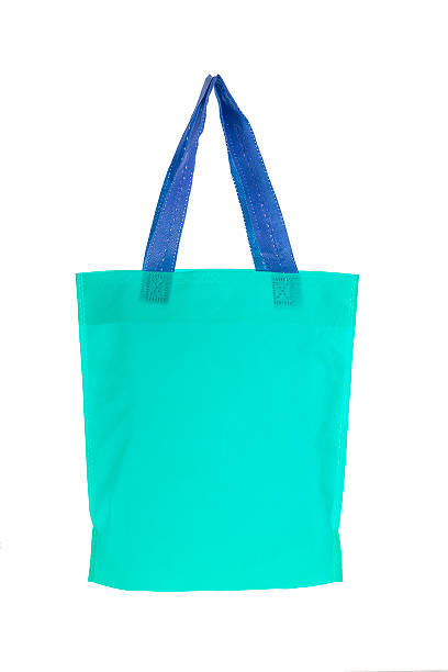 istock Green shopping bag on white background 491906342