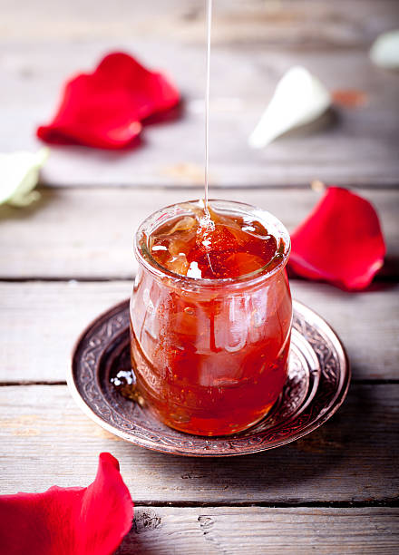 istock Rose petals jam, confiture in a glass jar 491907002