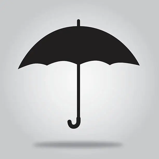 Vector illustration of Black Umbrella Icon