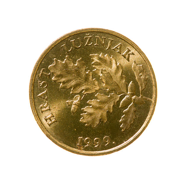 Croatia coin five limes isolated on a white background. top view.avers