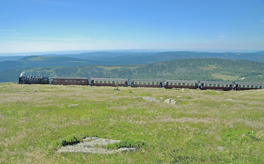 View from Brocken Mountain with Railroad,Harz,Germany