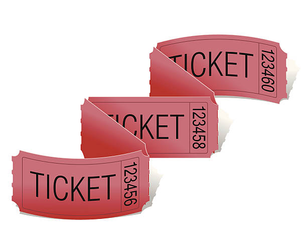 красный билеты - ticket ticket stub red movie ticket stock illustrations