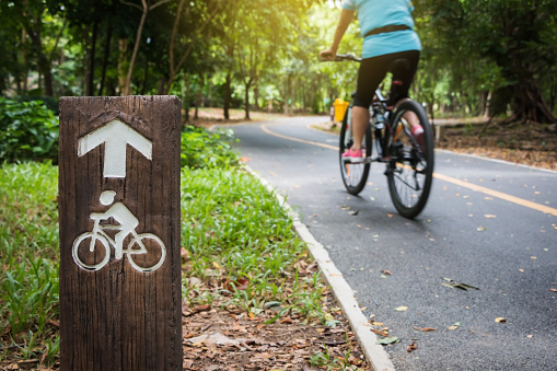 Bicycle sign, Bicycle Lane in public park