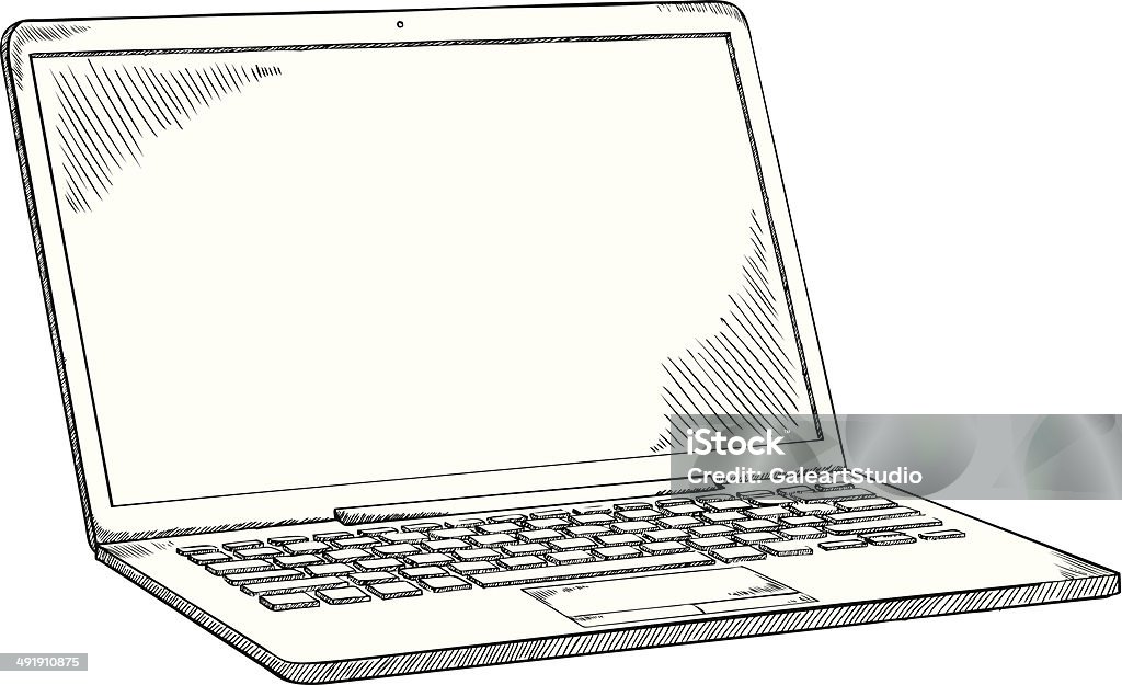 laptop doodle Hand-drawn laptop doodle with transparent background. Laptop stock vector