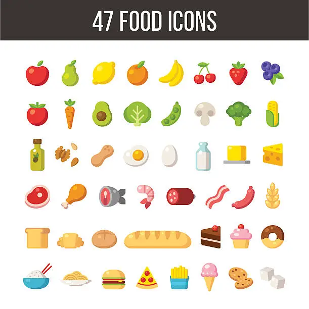 Vector illustration of Food icons