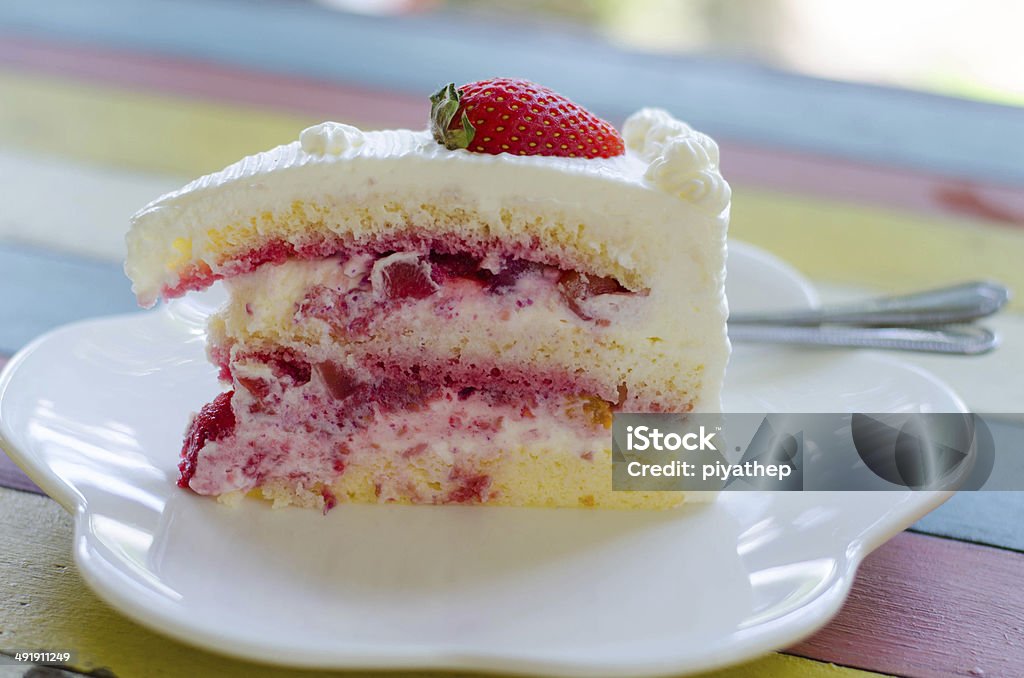 Strawberry cake strawberry cream cake Baked Stock Photo