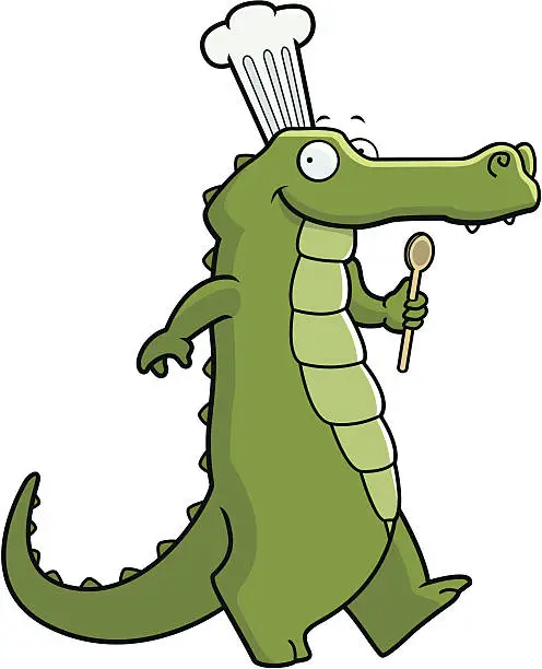 Vector illustration of Alligator Chef