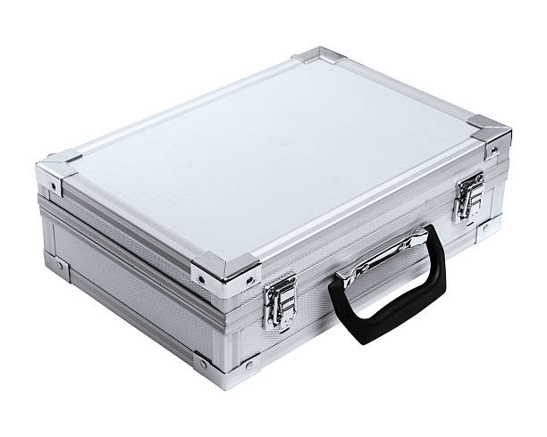 istock Aluminum suitcase isolated on a white background 491916287