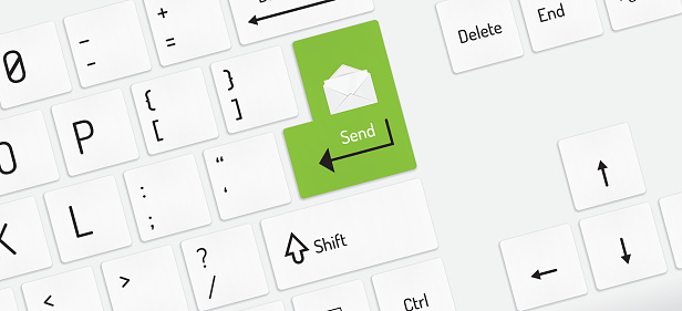 White Keyboard With Send Key And Envelope Stock Illustration - Download ...