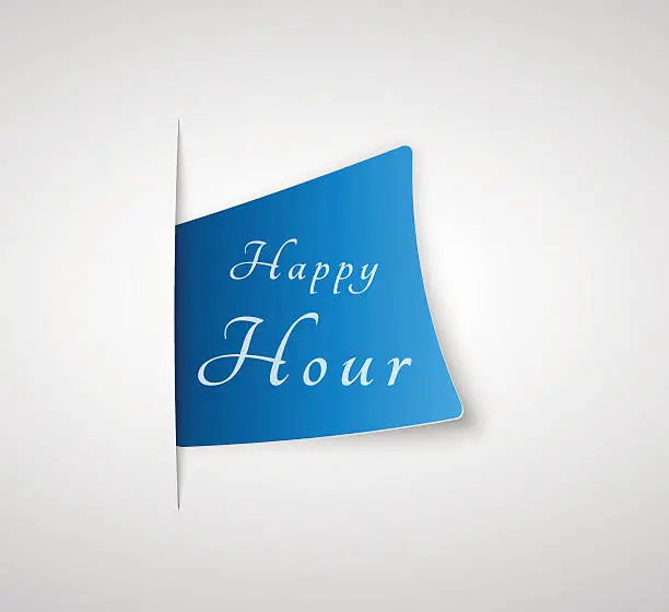 Vector illustration of happy hour paper