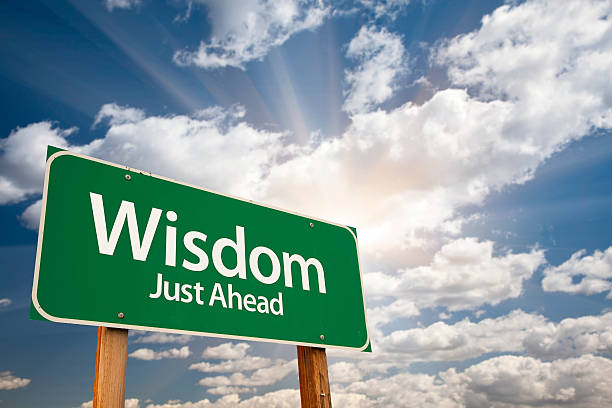 istock Wisdom Green Road Sign Over Clouds 491920698