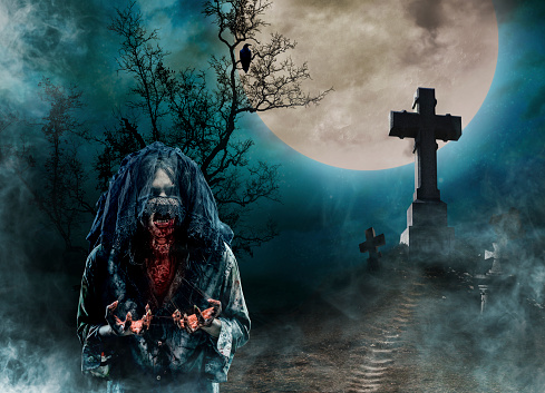 Zombie girl in Old Cemetery