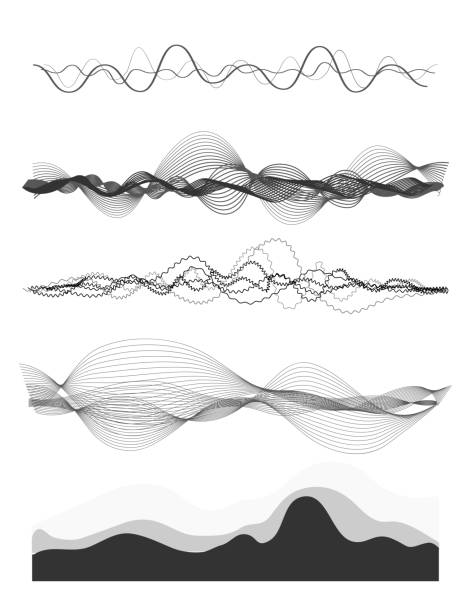 эквалайзер звука - striped pattern curve squiggle stock illustrations
