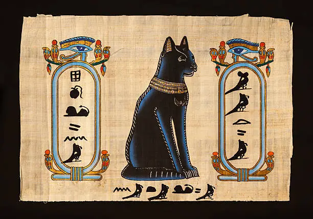 Photo of Papyrus with elements of egyptian ancient history