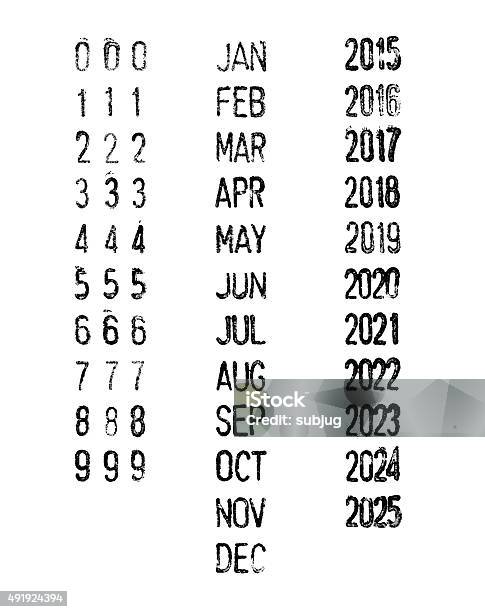 Rubber Stamp Datesmonthsyears Stock Photo - Download Image Now - Rubber Stamp, Number, Postage Stamp
