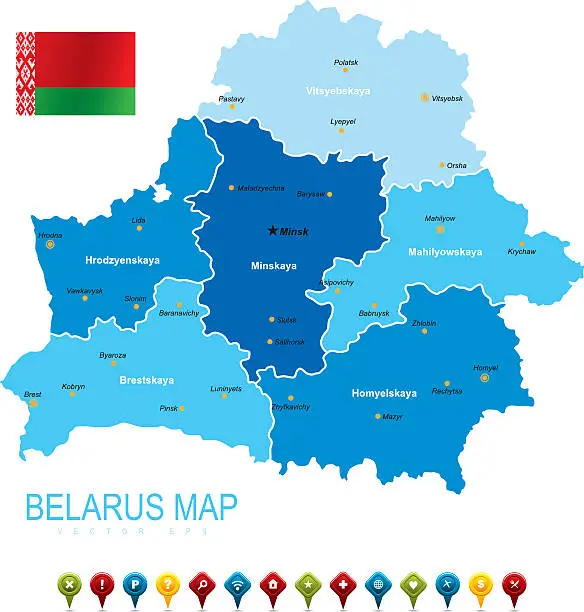 Vector illustration of Belarus Map