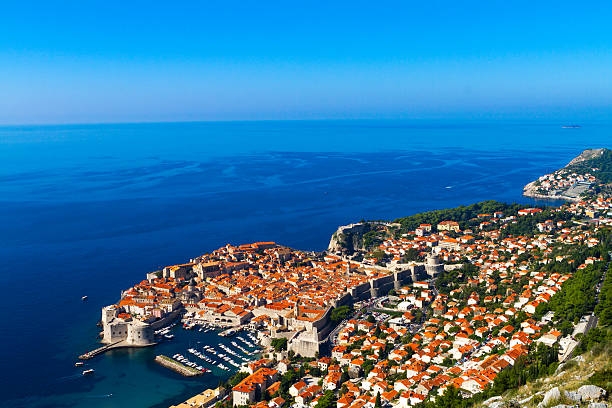 istock Dubrovnik, Croatia, top view witn sea. 491933780