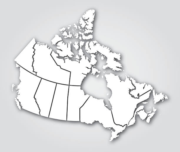 kanada gebiete silhouette weiß - canadian province stock-grafiken, -clipart, -cartoons und -symbole