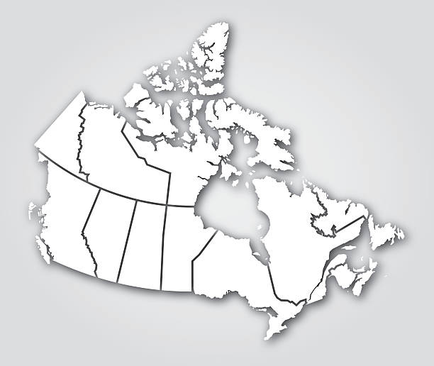 ilustraciones, imágenes clip art, dibujos animados e iconos de stock de canadá territorios silueta blanca - manitoba map canada outline