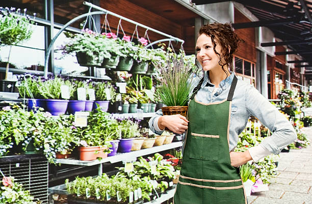 istock Female manager at flower shop 491935926