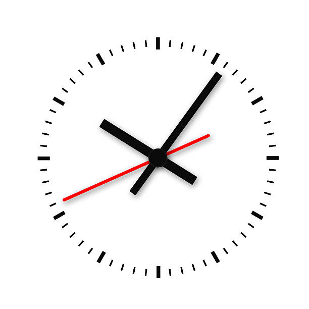 orologio e il timestamp senza numeri. - clock clock face clock hand isolated foto e immagini stock