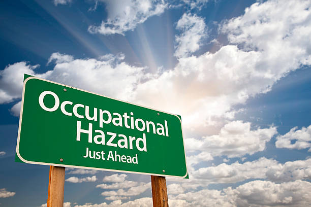 istock Occupational Hazard Green Road Sign Over Clouds 491938012