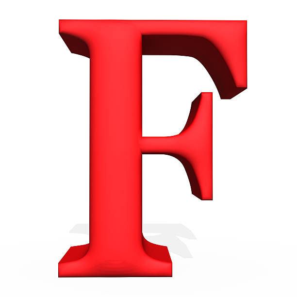 istock Red 3d rendering letter F isolated on white background 491938656
