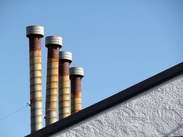 istock Chimney stacks on building, Petone, New Zealand 491938754