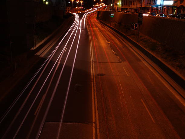 Night traffic stock photo