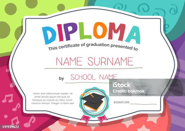 Certificate 21 Stock Illustration - Download Image Now - Certificate, Diploma, Child