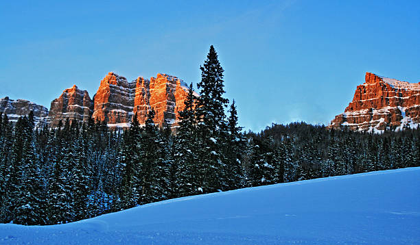 sublette 및 각력암 피크 있는 absaroka 산 - copy space alpenglow winter mountain range 뉴스 사진 이미지