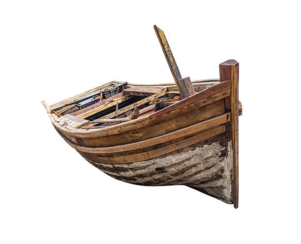 istock Old traditional wooden rowboat. 491943551