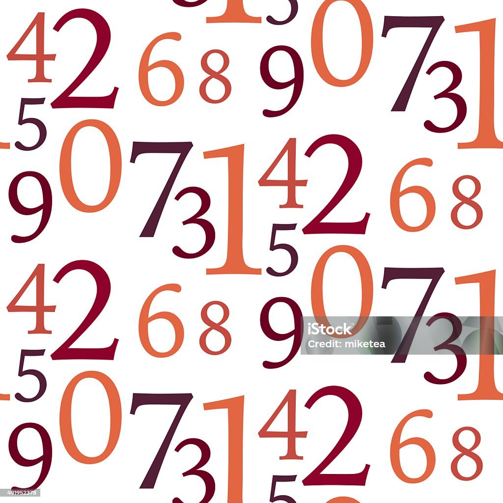 Horizontal Number Pattern Seamless Number Pattern Stock Illustration - Download Image Now - 2015 ...