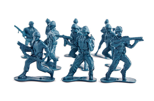 istock Blue army toy soldiers 491958479
