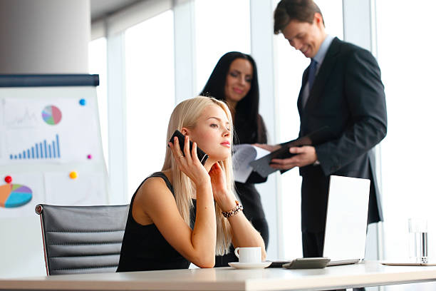 istock Businesswoman talking on phone 491958584