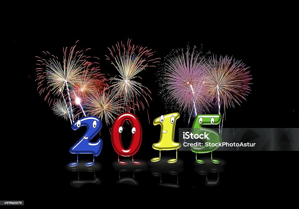 2015 fireworks. Illustration with a 2015 calendar with fireworks. 2015 Stock Photo