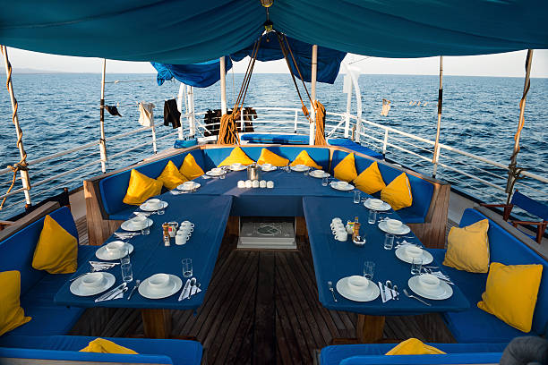 istock Outdoor Dining Area on a Large Yacht 491960941