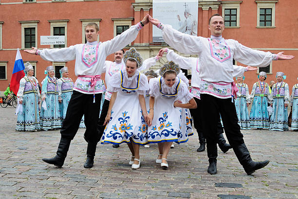 Russian folk dances stock photo